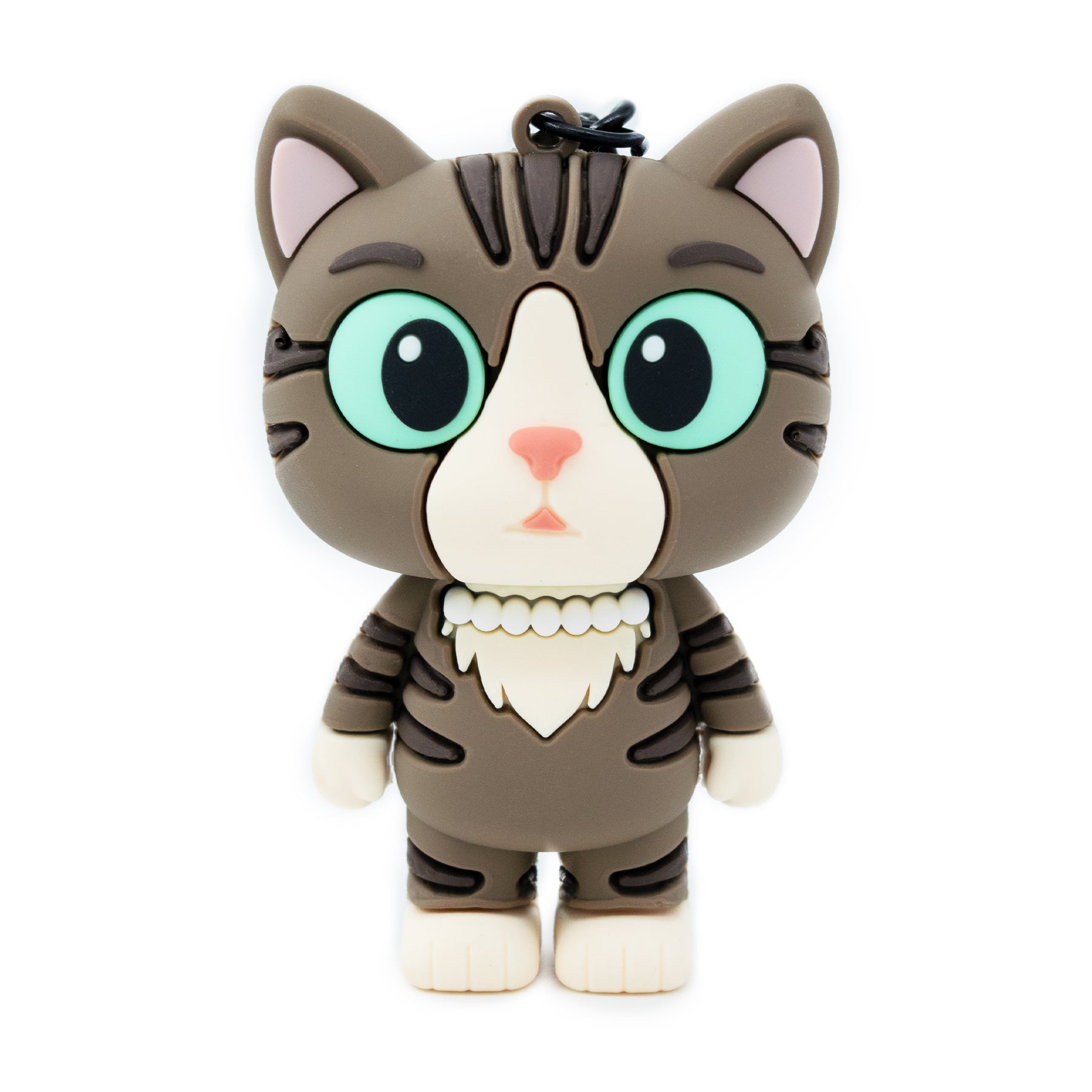 Cat bag charm keychain featuring Winky cat from TUFCAT Pocket Paws